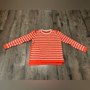 Women's size large, Liz Claiborne brand, red and white striped sweater top.